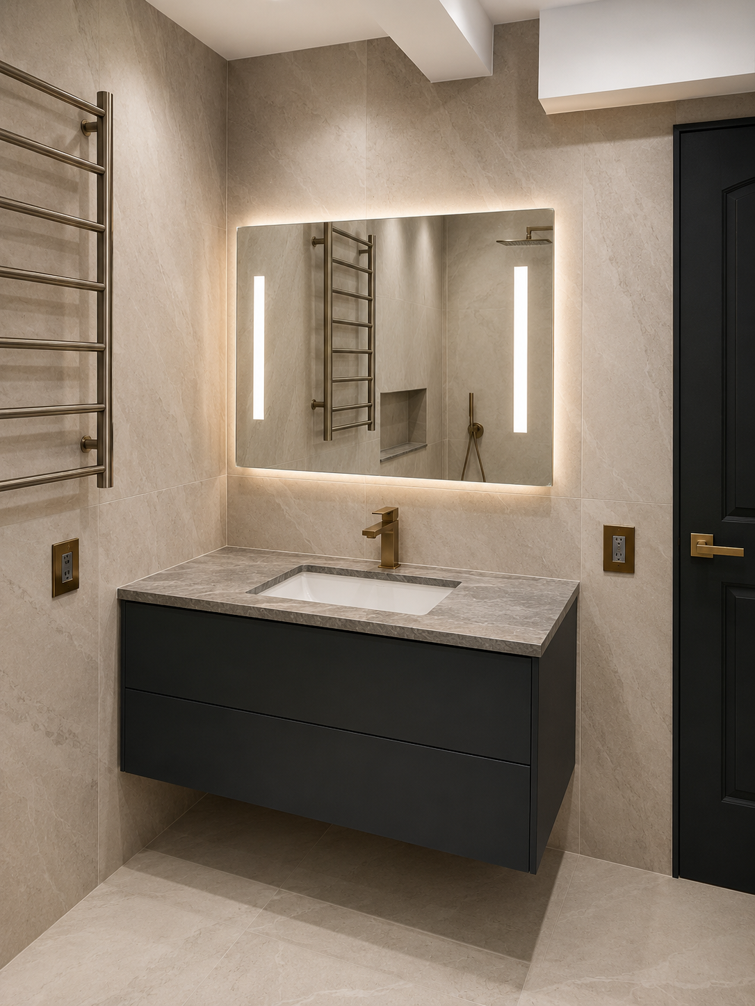 Floating vanity dark theme