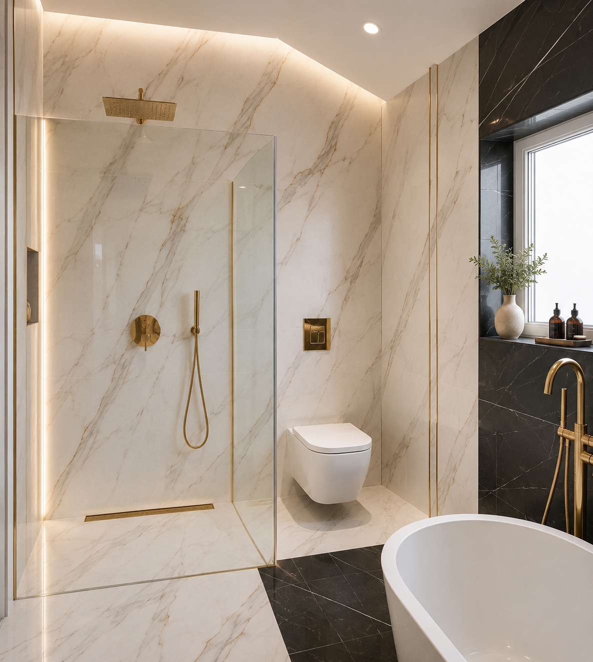 Modern vanity with mirror